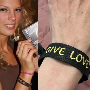 ASO Taylor Swift ALT Give Love Lucky Brand Leather Wrap Bracelet Y2K VTG Rare